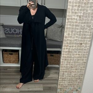 Elegant Black Long Cardigan
